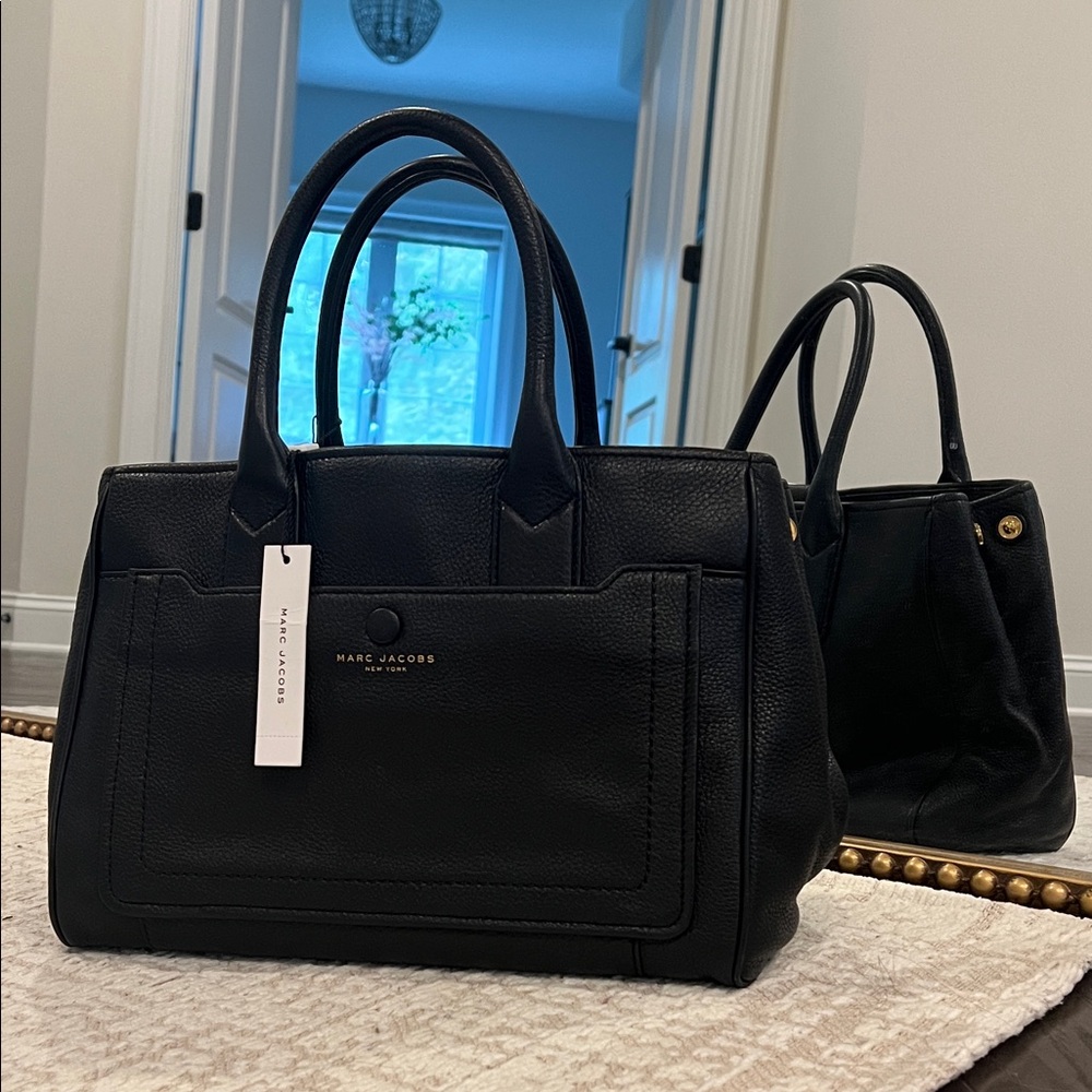 Marc Jacobs Black Pebbled Leather Satchel Bag